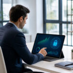 Homme daffaires consultant securite numerique