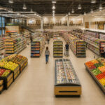 Interieur dun supermarche moderne et lumineux